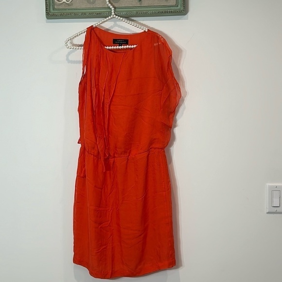 Robert Rodriguez Silk mandarin orange mini dress women’s size small 4 - Picture 2 of 6